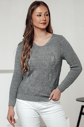 Sweter damski CHICRAY jasnoszary Dstreet MY2395