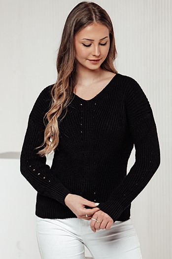 Sweter damski MONAVIA czarny Dstreet MY2399