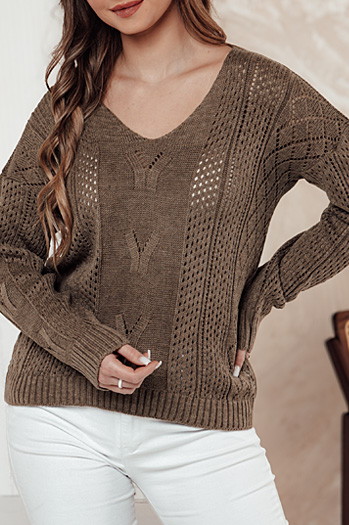 Sweter damski LACEONIA beżowy Dstreet MY2404