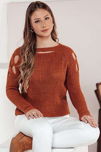 Sweter damski SLITARIA rudy Dstreet MY2413