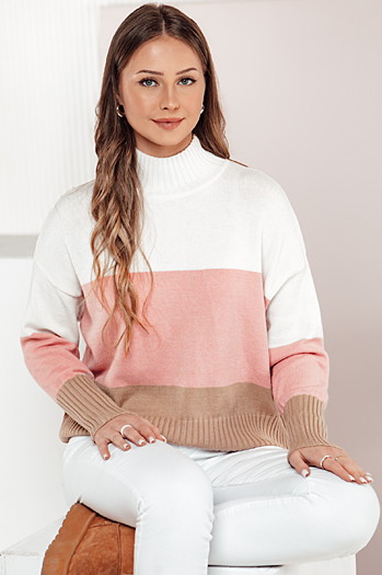 Sweter damski STRIPELO różowy Dstreet MY2417