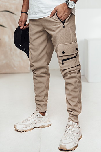 Spodnie męskie cargo beżowe Dstreet UX4457