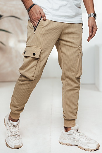 Spodnie męskie cargo beżowe Dstreet UX4461