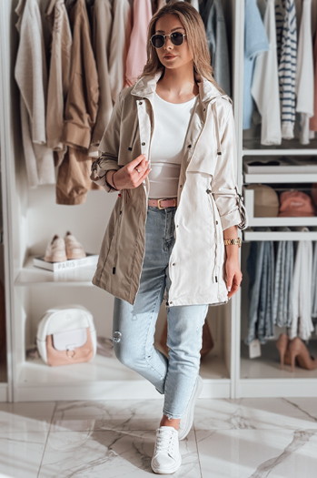 Kurtka damska przejściowa parka STYLINA jasnobeżowa Dstreet TY4787