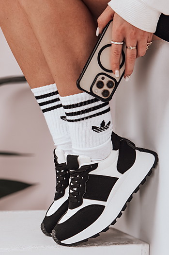 Sneakersy damskie na płaskiej podeszwie NEWSTREET czarne Dstreet ZY0587