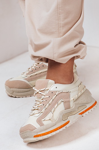 Sneakersy damskie na platformie STREETLY beżowe Dstreet ZY0596