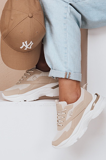 Sneakersy damskie na platformie SPORTLITE beżowe Dstreet ZY0608