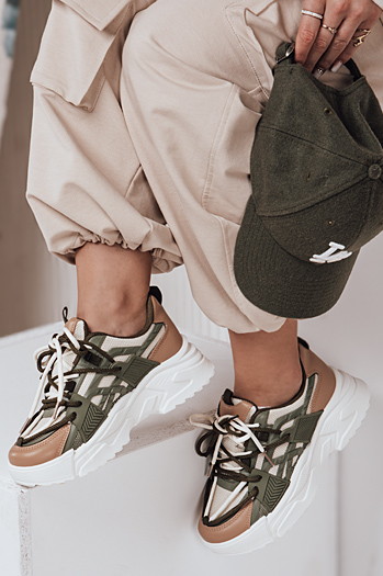 Sportowe sneakersy damskie RUNWIN zielone Dstreet ZY0611