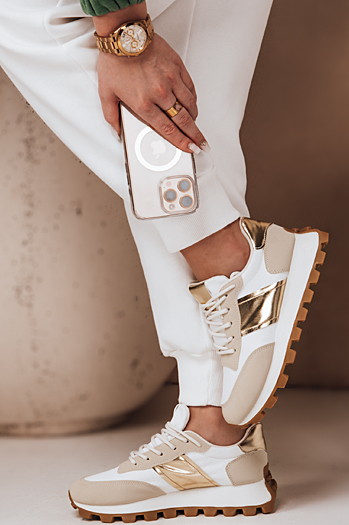 Sportowe sneakersy damskie EASYSTEP beżowe Dstreet ZY0624