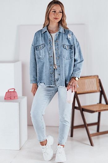 Spodnie damskie jeansowe slim fit z paskiem SLIMLOVE Dstreet UY2346