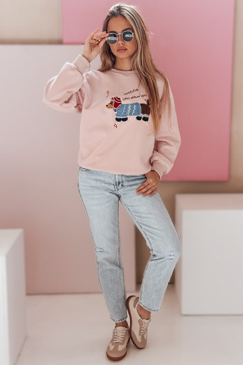 Spodnie damskie jeansowe slim fit z paskiem SLIMLEN niebieskie Dstreet UY2349