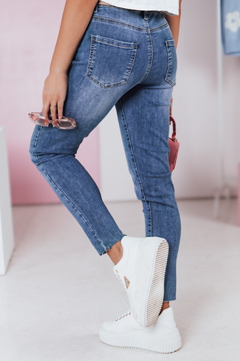 Spodnie damskie slim fit jeansowe DENIMFIT granatowe Dstreet UY2363