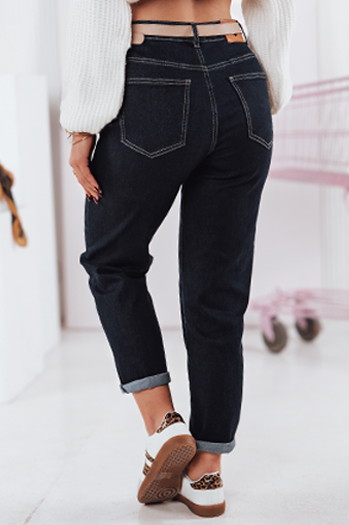 Spodnie damskie jeansowe mom fit STRAIGHTY ciemnogranatowe Dstreet UY2390