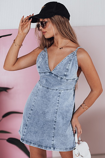 Sukienka jeansowa na ramiączkach LEALA Dstreet EY2568