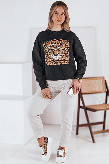 Bluza damska one size CHEETAHART grafitowa Dstreet BY1352