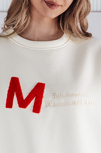 Bluza damska one size oversize AVENUE ecru Dstreet BY1353