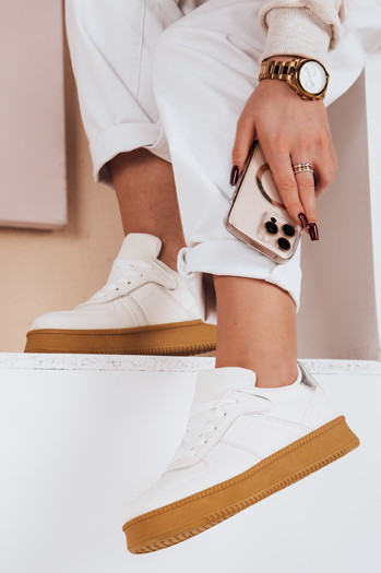 Sneakersy damskie na platformie NOXSTEP białe Dstreet ZY0626