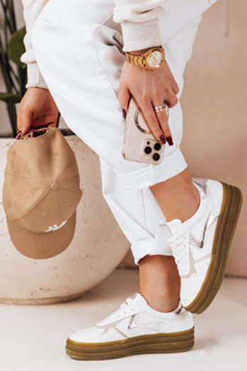 Sportowe sneakersy damskie SPARKSOLO srebrne Dstreet ZY0629