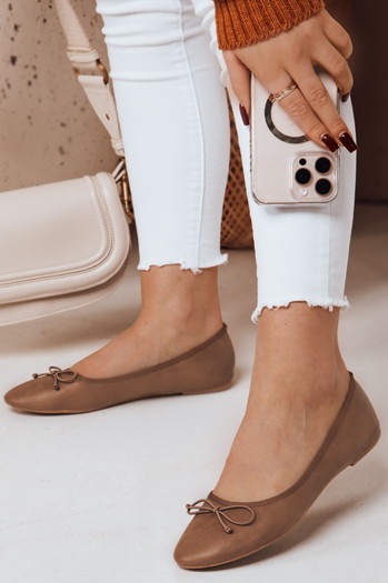 Baleriny damskie na płaskiem obcasie ASTELLA khaki Dstreet ZY0631