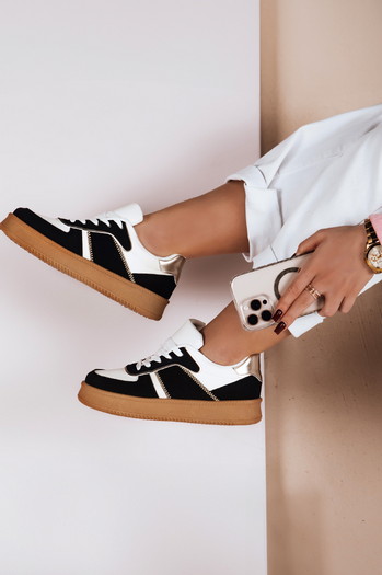 Sneakersy damskie na platformie NOXSTEP czarne Dstreet ZY0636