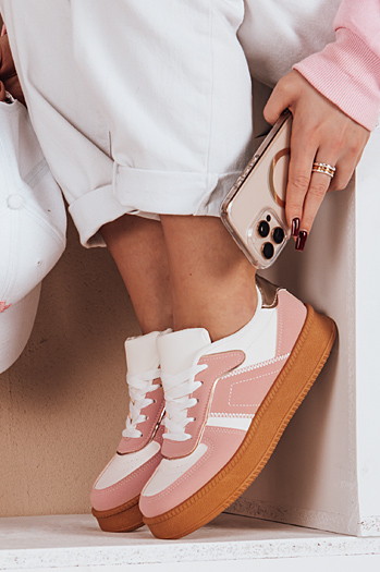 Sneakersy damskie na platformie NOXSTEP różowe Dstreet ZY0637