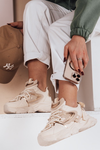 Sneakersy damskie EASYPACE beżowe Dstreet ZY0640