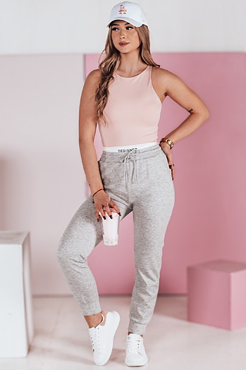 Spodnie dresowe damskie slim fit SPORTIVO szare Dstreet UY2400