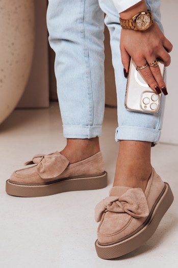 Mokasyny damskie na platformie LOFTIS różowe Dstreet ZY0649