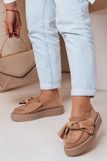 Mokasyny damskie na platformie LOFTIS khaki Dstreet ZY0650