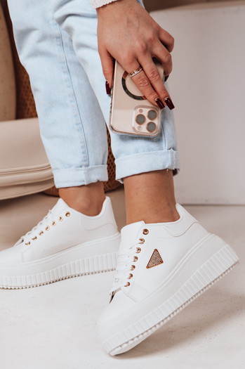Sneakersy damskie na platformie SNIKPIK białe Dstreet ZY0653