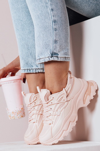 Sneakersy damskie na grubszej podeszwie SOFTLACE różowe Dstreet ZY0656