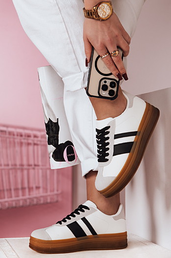 Sportowe sneakersy damskie RUNTAG białe Dstreet ZY0663