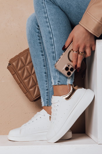 Sportowe sneakersy damskie DOMINI złote Dstreet ZY0666