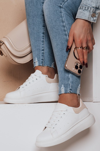 Sportowe sneakersy damskie DOMINI beżowe Dstreet ZY0667