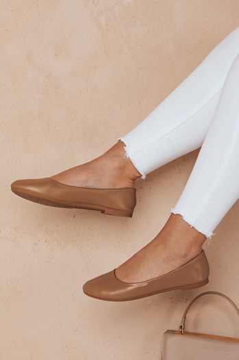 Baleriny damskie FRLINE khaki Dstreet ZY0669