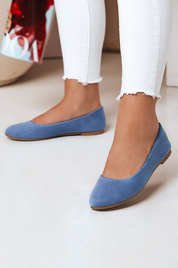 Baleriny damskie zamszowe MINIMALL niebieskie Dstreet ZY0671