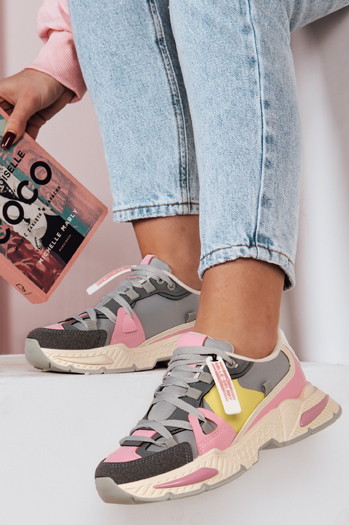 Sportowe sneakersy damskie RUNKIK szare Dstreet ZY0675