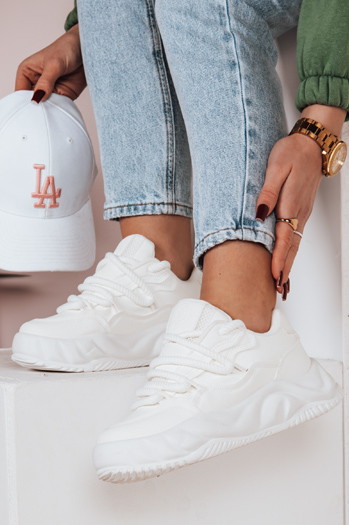Sneakersy damskie na platformie LALANDRA białe Dstreet ZY0685