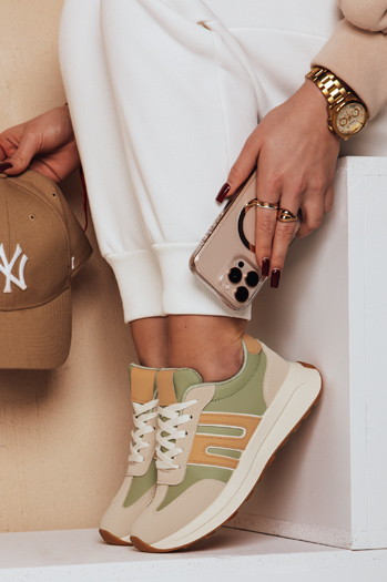 Sportowe sneakersy damskie RETRODA zielone Dstreet ZY0694