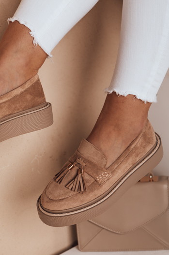 Mokasyny damskie na platformie TASSME beżowe Dstreet ZY0695