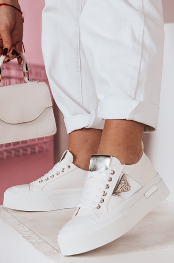 Trampki damskie na platformie TRENDIS białe Dstreet ZY0703