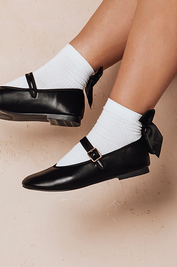 Baleriny damskie zapinane ELLICAN czarne Dstreet ZY0707