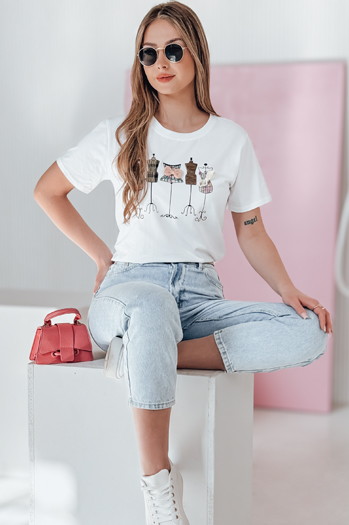 T-shirt damskie z nadrukiem MANETEE biały Dstreet RY2728