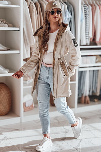 Kurtka damska parka przejściowa GLAMOON beżowa Dstreet TY4811
