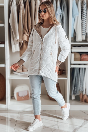 Kurtka damska przejściowa z kapturem LUMERA biała Dstreet TY4820
