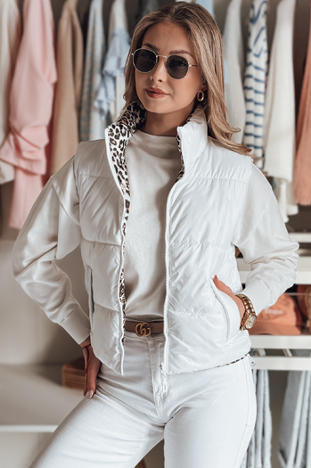 Krótka kamizelka damska dwustronna CHIPUFF biała Dstreet TY4821