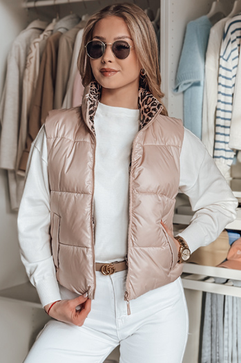 Krótka kamizelka damska dwustronna CHIPUFF różowa Dstreet TY4823