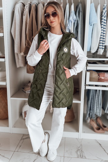 Kamizelka damska przejściowa pikowana GRANDI zielona Dstreet TY4827