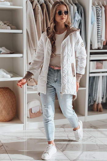 Kurtka damska przejściowa pikowana ROSSANA biała Dstreet TY4833