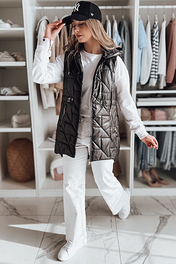 Kamizelka damska przejściowa pikowana OLINVIA czarna Dstreet TY4836